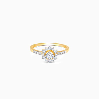 Gold Floral Statement Diamond Ring