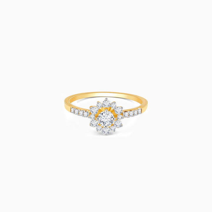 Gold Floral Statement Diamond Ring