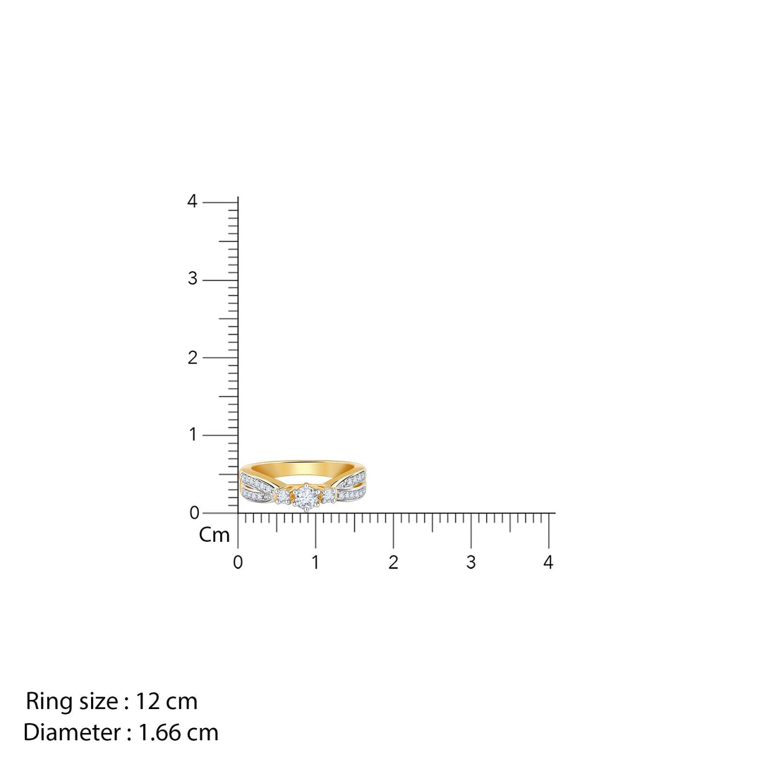 Gold Tidal Gleam Diamond Ring