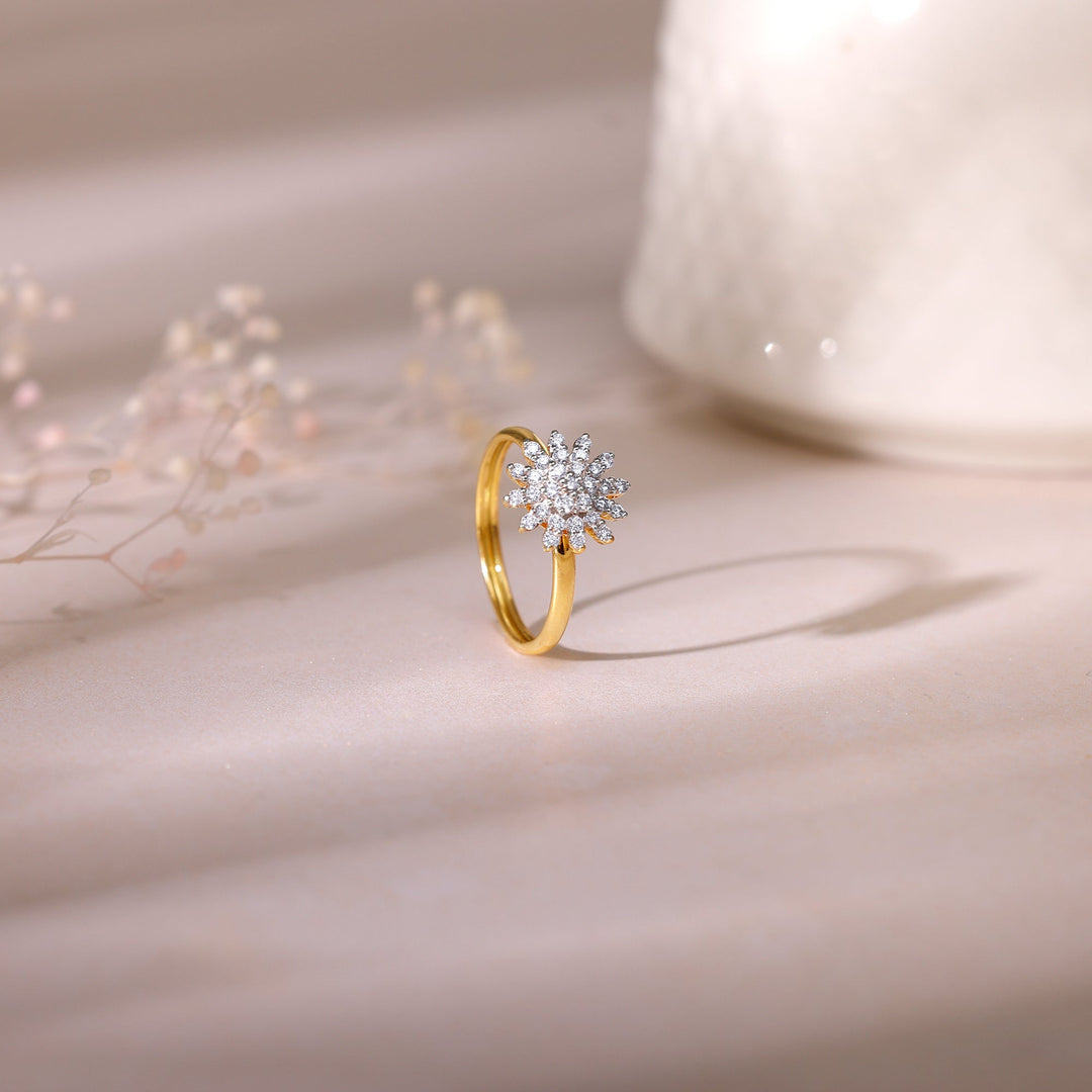 Gold Sunflower Radiance Diamond Ring