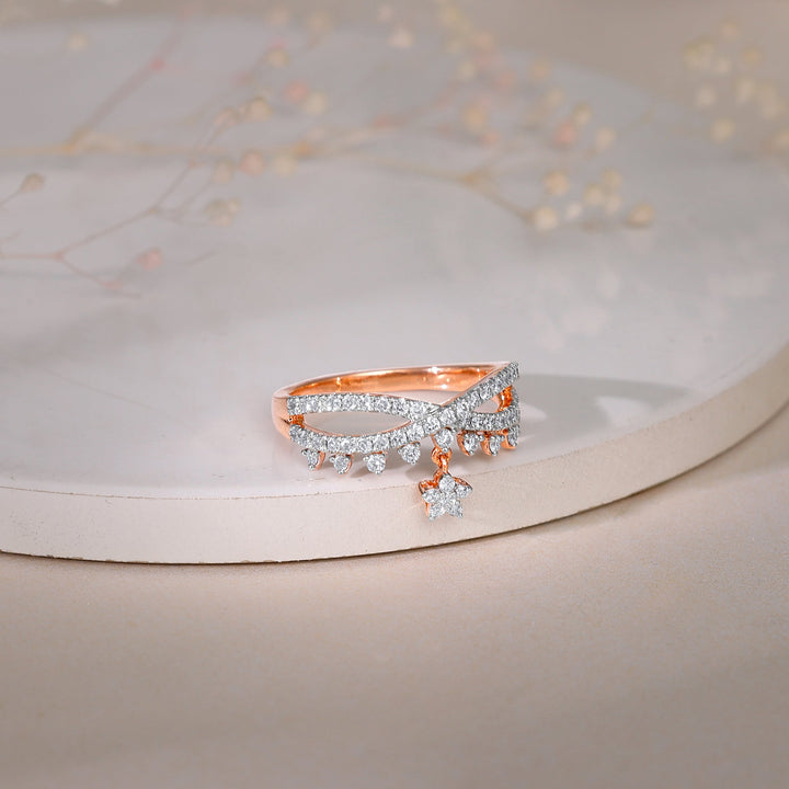 Rose Gold Party Floral Ring