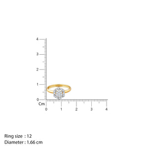 Gold Floral Geometry Diamond Ring