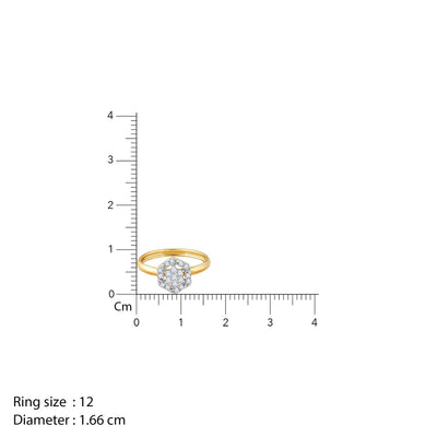 Gold Floral Geometry Diamond Ring