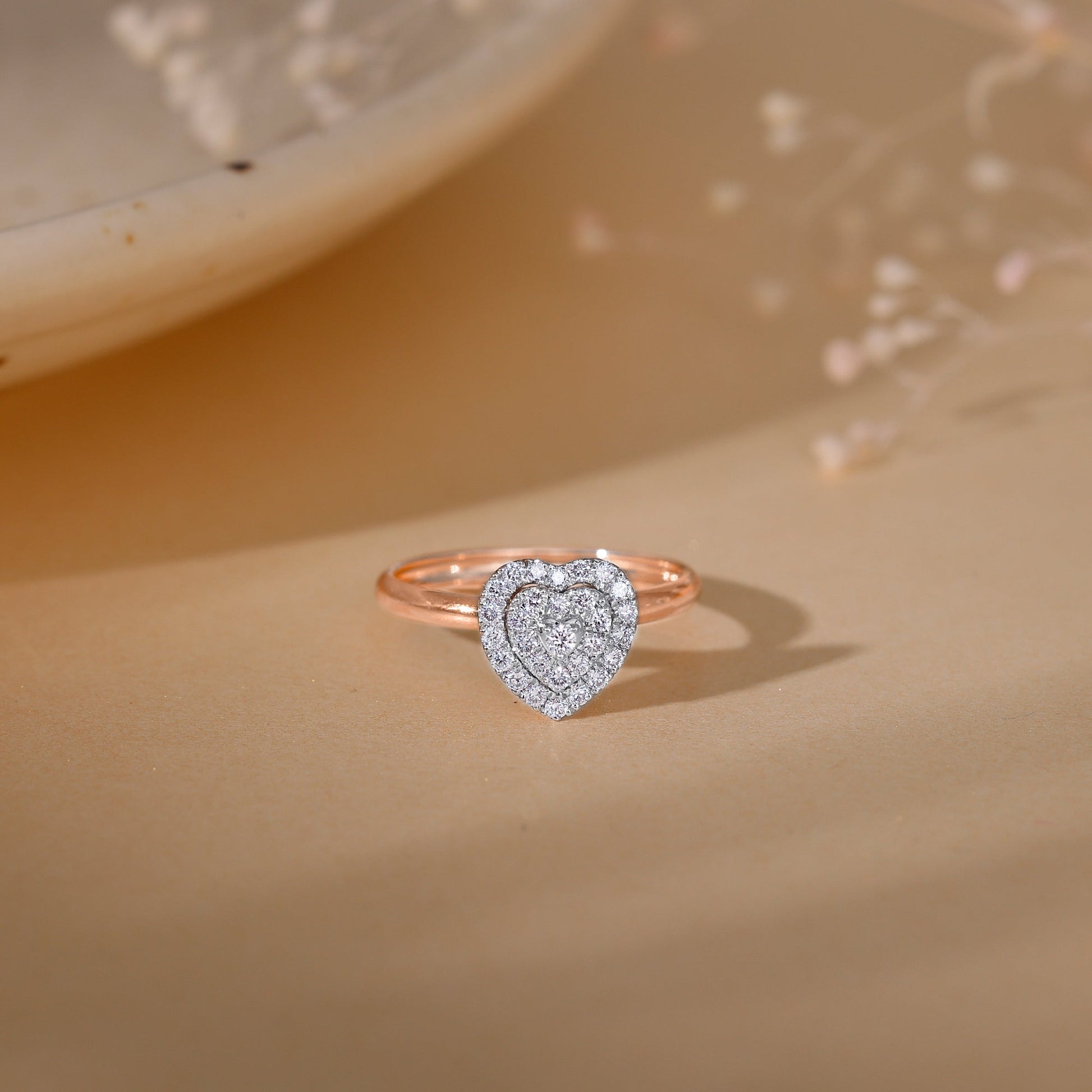 Rose Gold Love Token Diamond Ring
