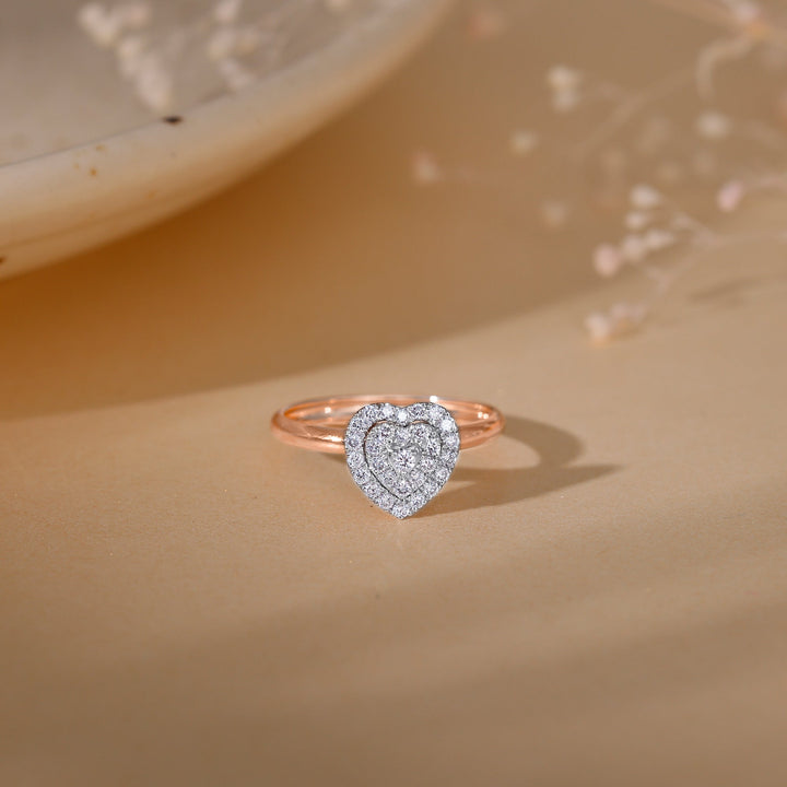 Rose Gold Love Token Diamond Ring