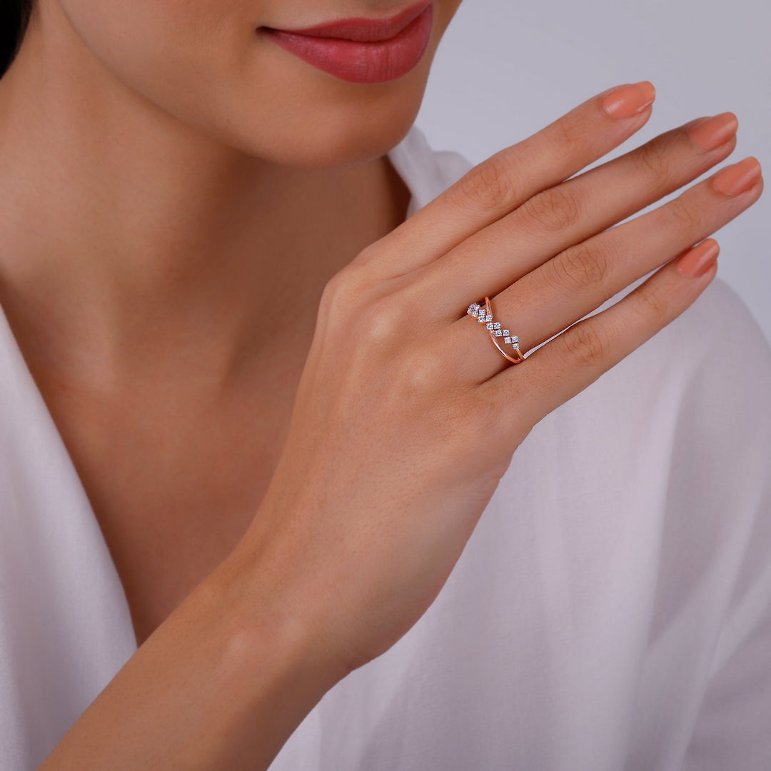 Rose Gold Scintiller Diamond Ring