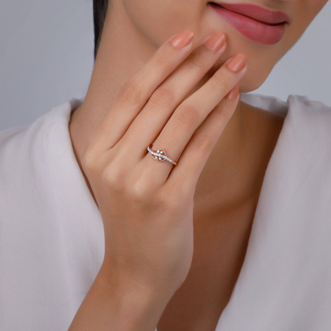 Rose Gold Foliage Diamond Ring