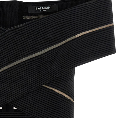 Balmain Off-the-shoulder Crop Top