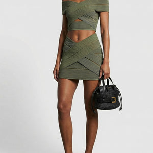 Balmain Off-the-shoulder Crop Top