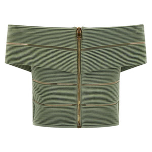 Balmain Off-the-shoulder Crop Top