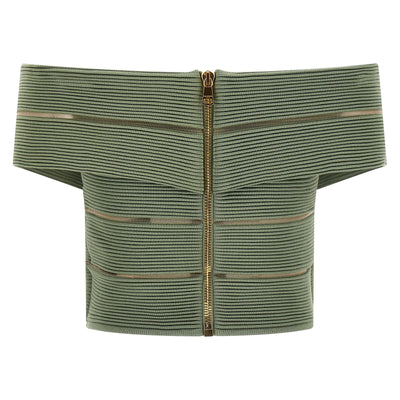 Balmain Off-the-shoulder Crop Top