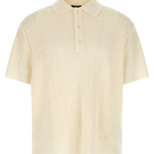 Balmain Monogram Jacquard Polo Shirt