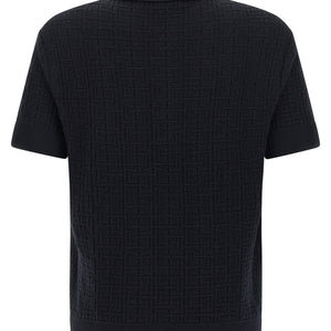 Balmain Monogram Knit Polo Shirt