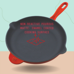 Trilonium Enamel Cast Iron 26 cm Skillet | Pan | Red