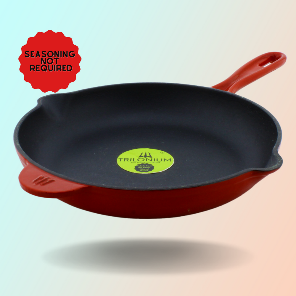 Trilonium Enamel Cast Iron 26 cm Skillet | Pan | Red