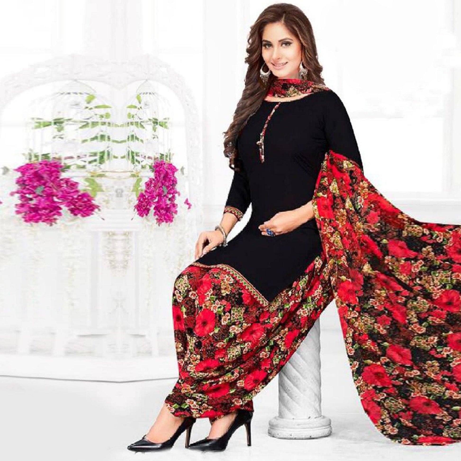 green-black-printed-crepe-leon-patiala-dress-material-pack-of-2