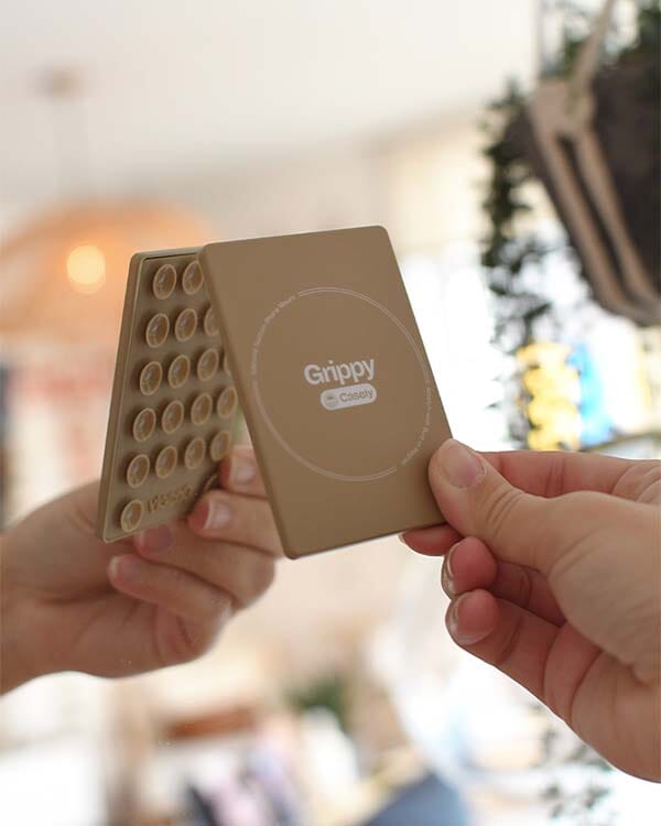 Grippy | White Silicone Suction Phone Mount with MagSafe