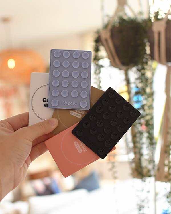 Grippy | White Silicone Suction Phone Mount with MagSafe