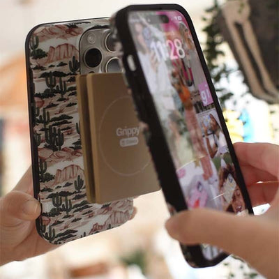 Grippy | White Silicone Suction Phone Mount with MagSafe