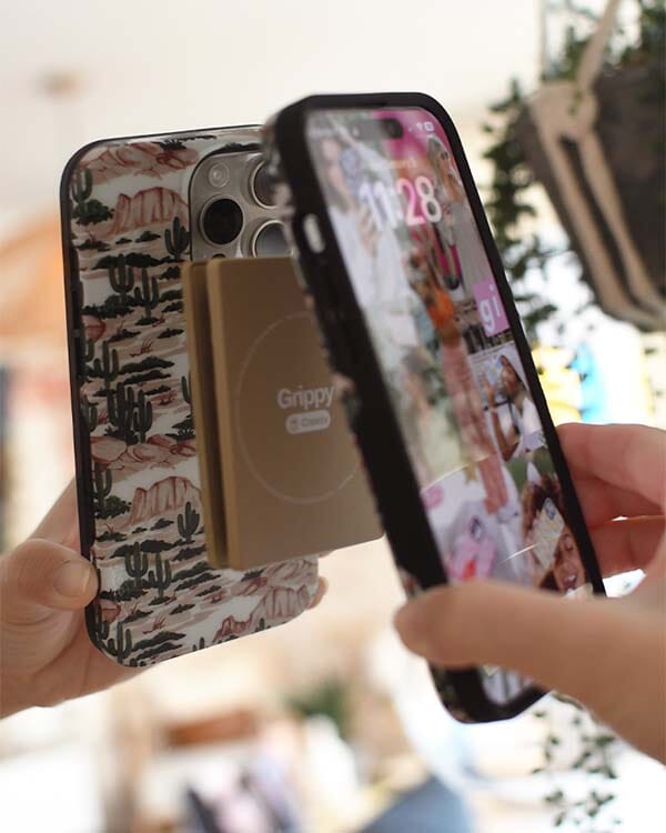 Grippy | White Silicone Suction Phone Mount with MagSafe