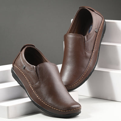 Egoss Leather Casual Slip On Shoes For Men