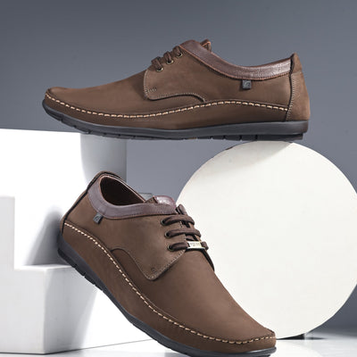 Egoss Leather Casual Lace-Up Shoes For Men
