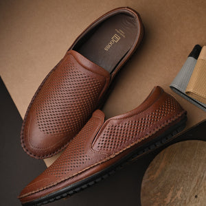 Egoss Leather Casual Slip On Shoes For Men