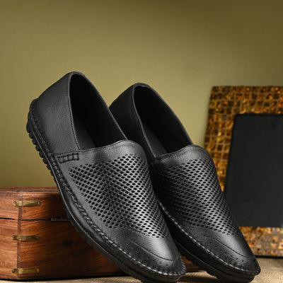 Egoss Leather Casual Slip On Shoes For Men