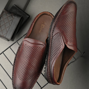 Egoss Leather Casual Slip On Shoes For Men