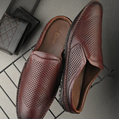 Egoss Leather Casual Slip On Shoes For Men