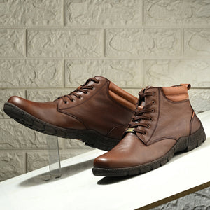 Mudtrail Lace-Up High Ankle Boots by Aspeerio