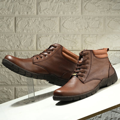 Mudtrail Lace-Up High Ankle Boots by Aspeerio