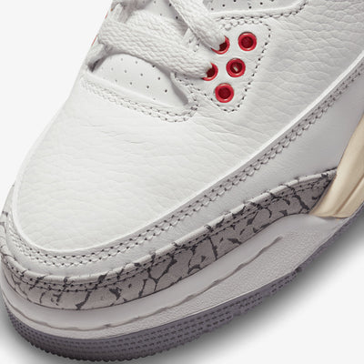 Jordan | AIR JORDAN 3 RETRO  { SUMMIT WHITE/FIRE RED-BLACK-CEMENT GREY