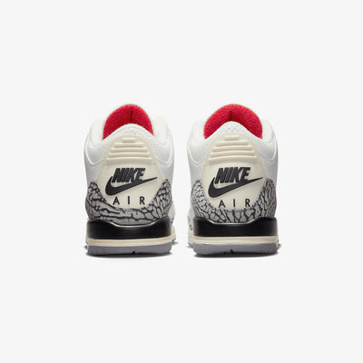 Jordan | AIR JORDAN 3 RETRO  { SUMMIT WHITE/FIRE RED-BLACK-CEMENT GREY