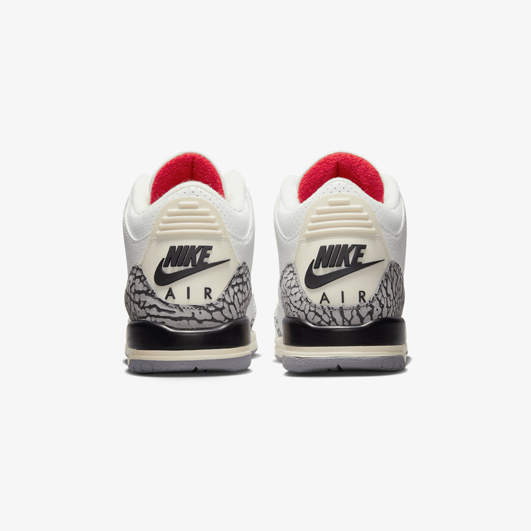 Jordan | AIR JORDAN 3 RETRO  { SUMMIT WHITE/FIRE RED-BLACK-CEMENT GREY