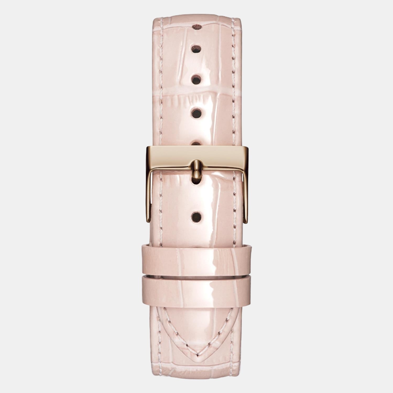 Guess Dress Women Quartz Rose Gold Dial Analog Leather Watch GW0032L2