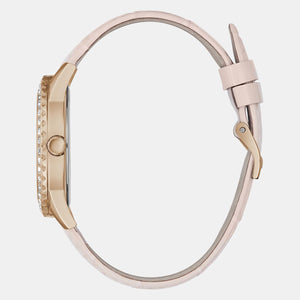 Guess Dress Women Quartz Rose Gold Dial Analog Leather Watch GW0032L2