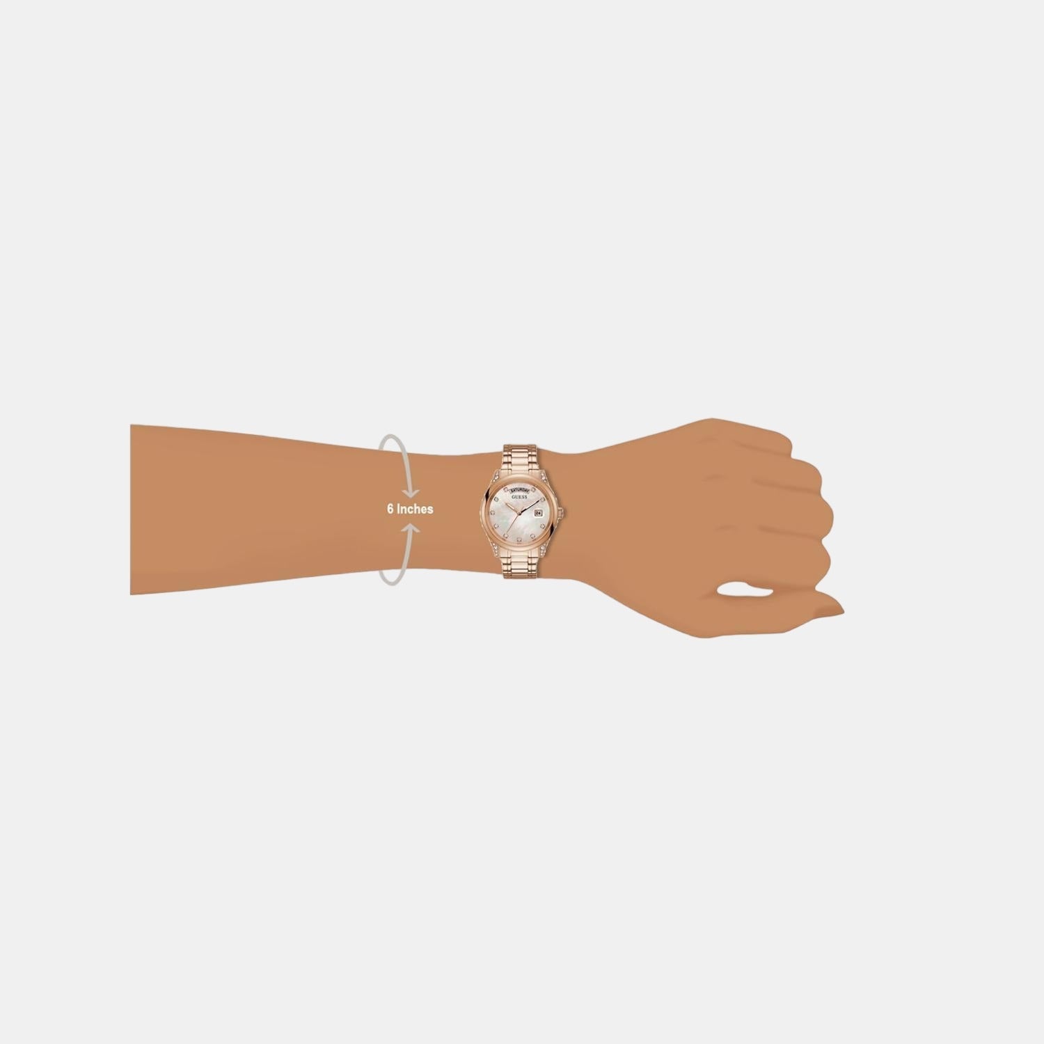 Aura Women Quartz Two Tone Dial Analog Stainless Steel Watch GW0047L2