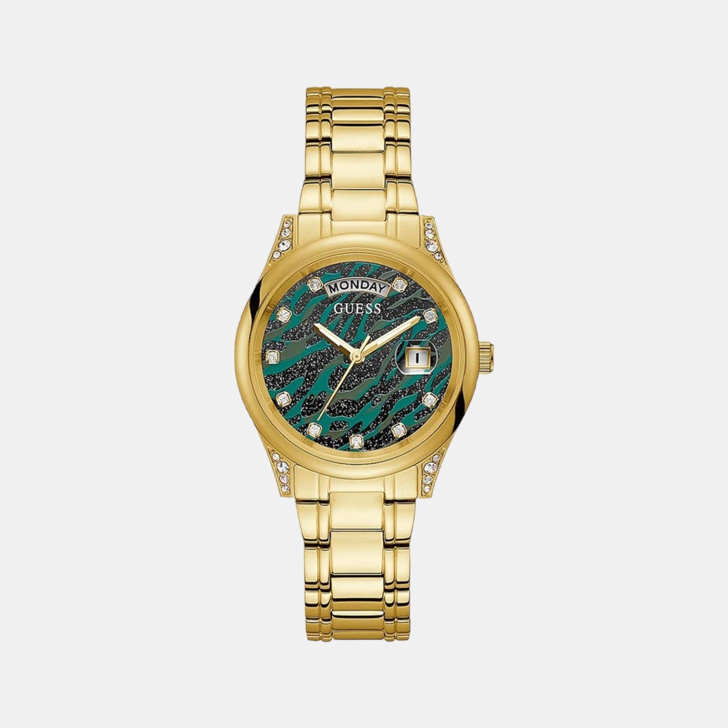 Aura Women Quartz Green Dial Analog Stainless Steel Watch GW0047L3