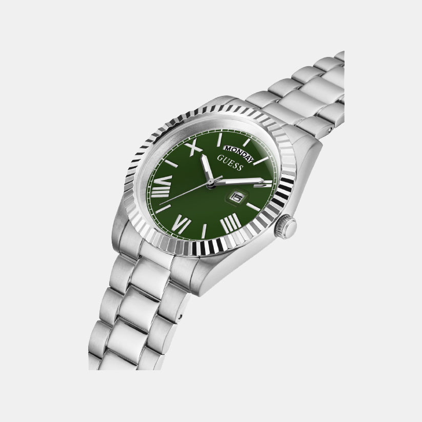 Connoisseur Men Quartz Green Dial Analog Stainless Steel Watch GW0265G10