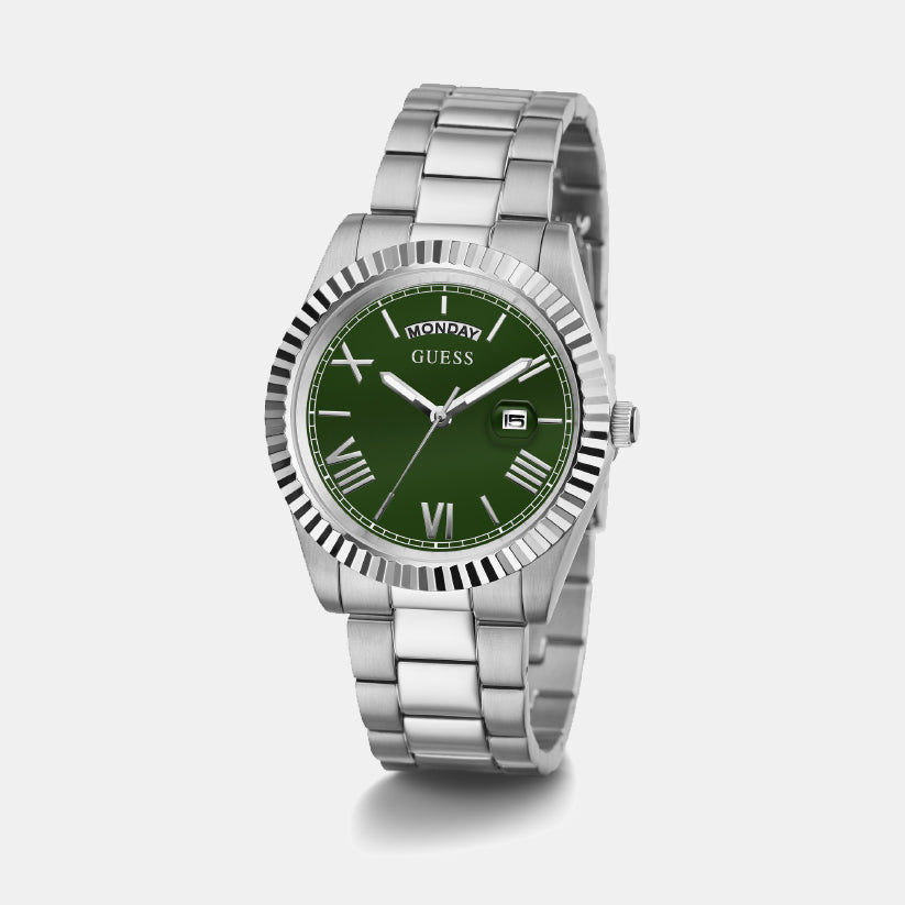 Connoisseur Men Quartz Green Dial Analog Stainless Steel Watch GW0265G10