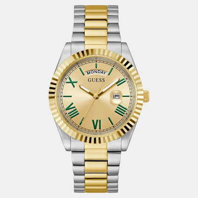 Guess Dress Men Quartz Champagne Dial Analog Stainless Steel Watch GW0265G14