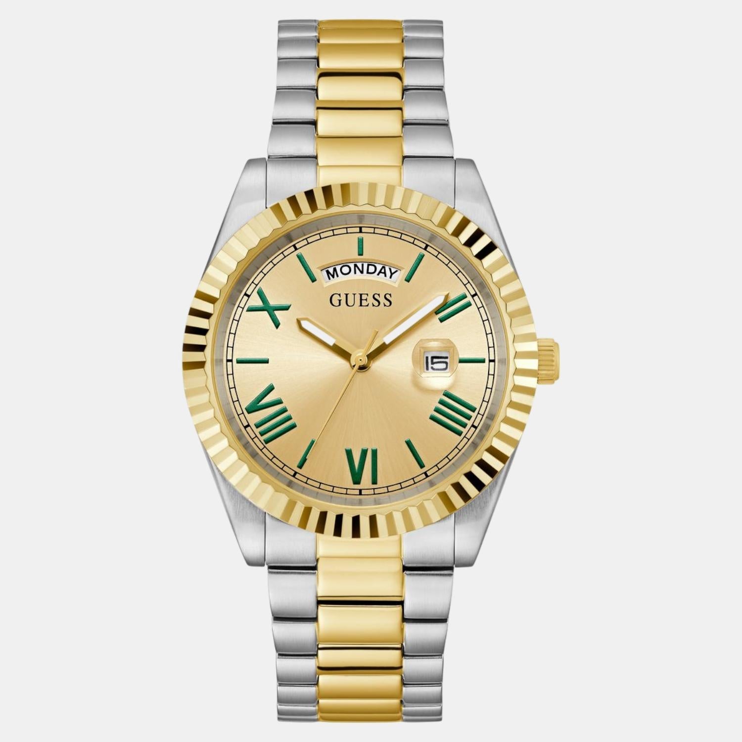 Guess Dress Men Quartz Champagne Dial Analog Stainless Steel Watch GW0265G14