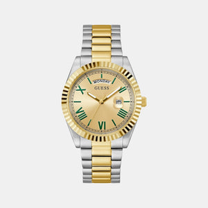 Guess Dress Men Quartz Champagne Dial Analog Stainless Steel Watch GW0265G14