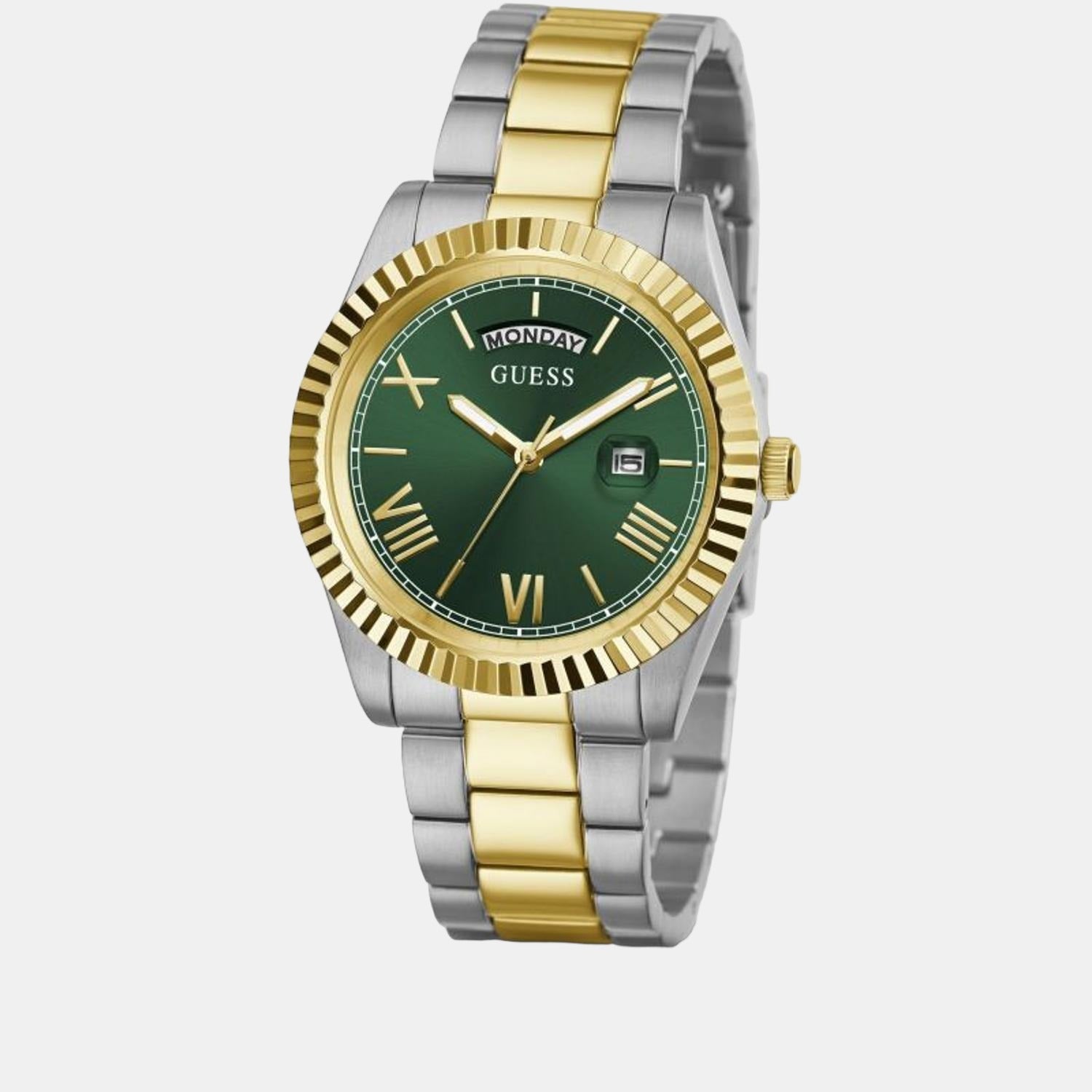 Connoisseur Round Men Quartz Green Dial Analog Stainless Steel Watch GW0265G8