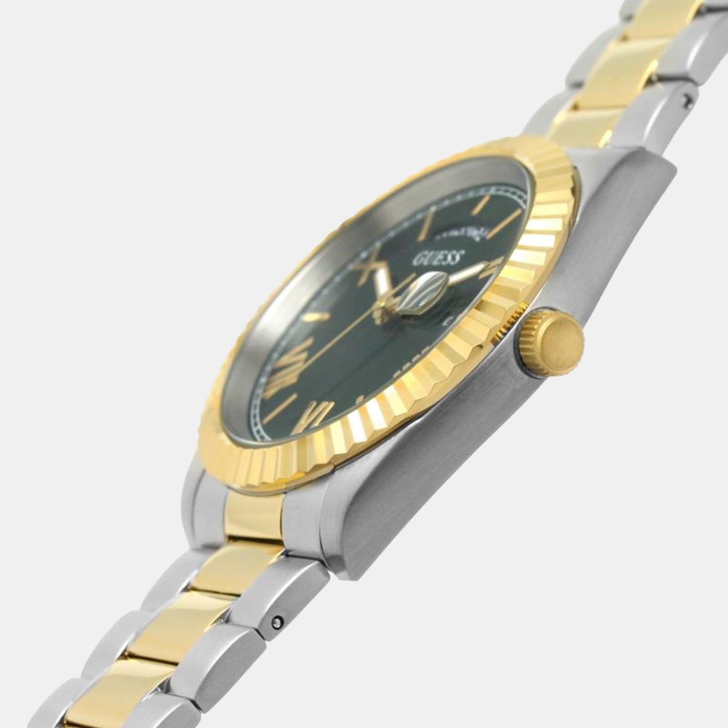 Connoisseur Round Men Quartz Green Dial Analog Stainless Steel Watch GW0265G8