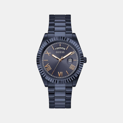 Connoisseur Round Men Quartz Blue Dial Analog Stainless Steel Watch GW0265G9