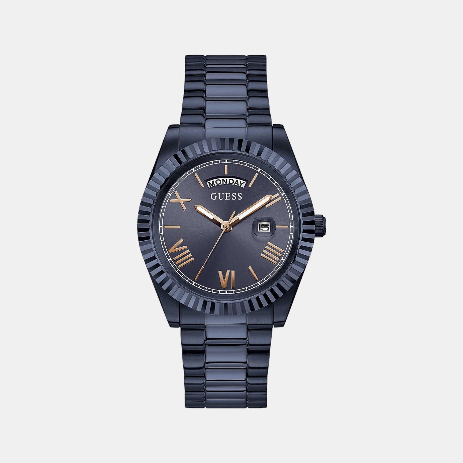 Connoisseur Round Men Quartz Blue Dial Analog Stainless Steel Watch GW0265G9