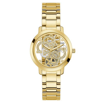 Guess Quattro Clear Gold Dial Women 37mm