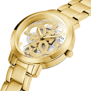 Guess Quattro Clear Gold Dial Women 37mm